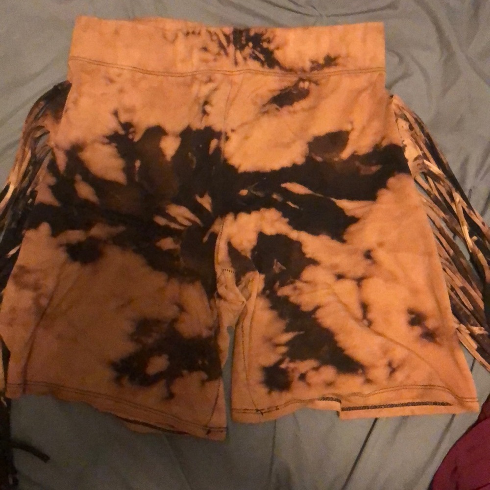 Biker short with fringe